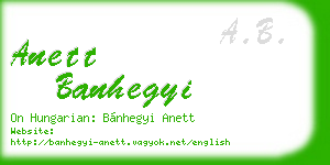 anett banhegyi business card